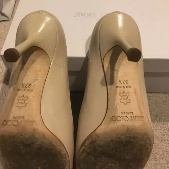 ✨JIMMY CHOO Genuine Italian Leather Embellished Pointy-Toe Pumps, Size EU… - Picture 5 of 6